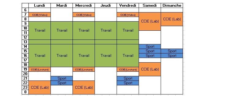 Planning semaine partielle CCIE